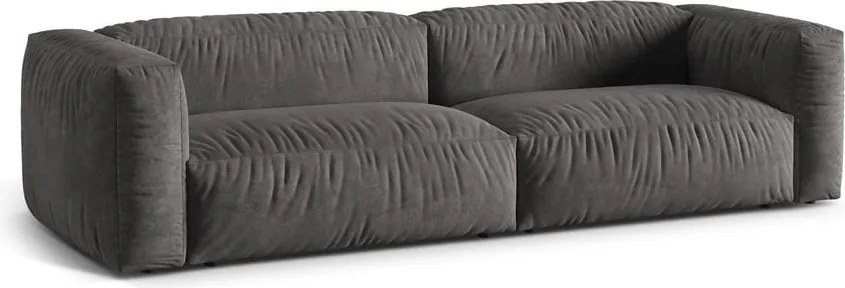 Divano componibile grigio con rivestimento in velluto 320 cm Martina – Micadoni