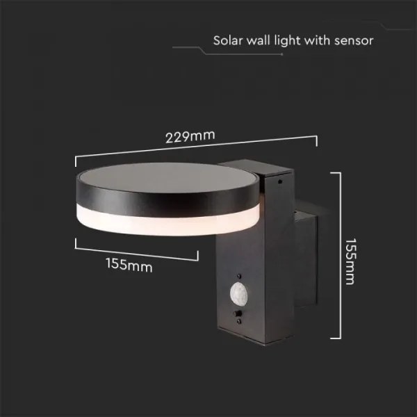 Lampada solare da parete LED esterna con sensore LED 5,5W 3000K IP54