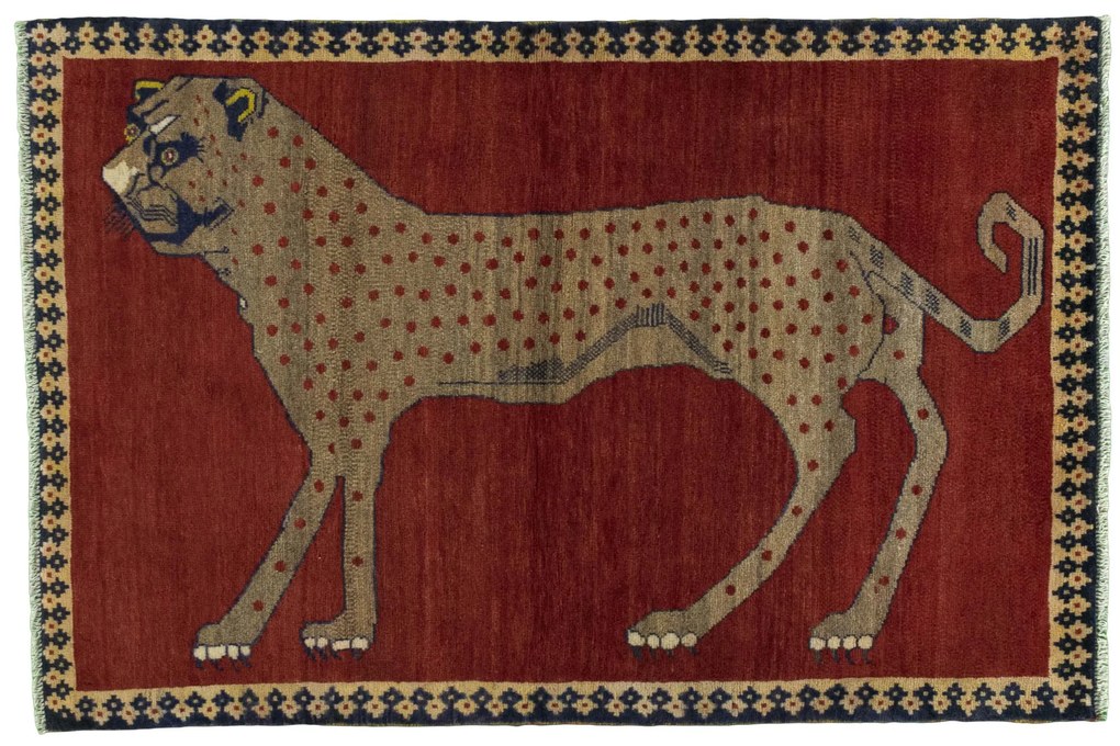 Gabbeh Tappeto 100x160 Rosso (Iran) Annodato A Mano