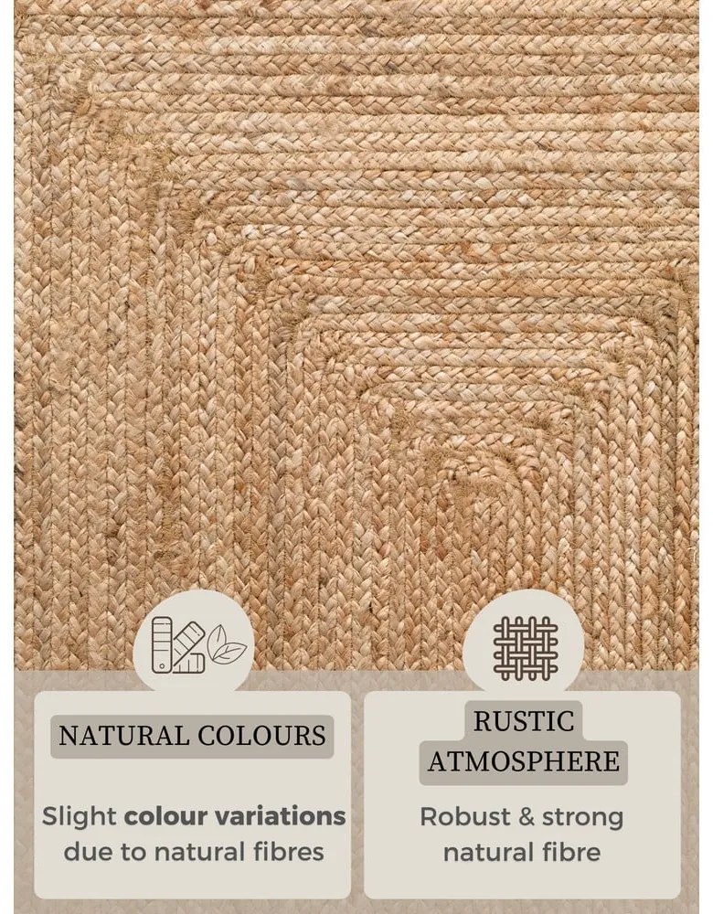 Passatoia di colore naturale in iuta reversibile e tessuta a mano 80x200 cm Sharmila Natural Brown – Hanse Home