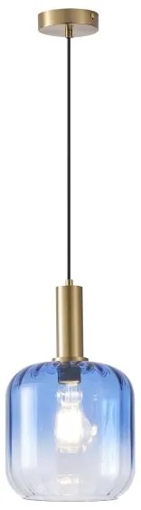 Lampadario a sospensione con filo 1xE27/15W/230V blu/fumé diametro 20 cm