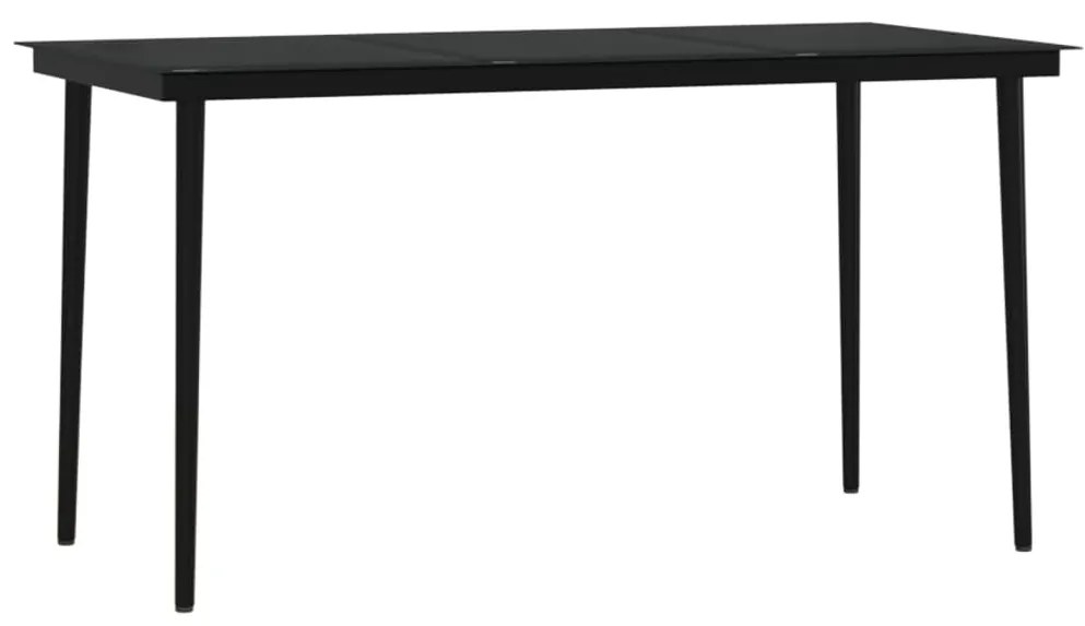 Set da pranzo per giardino 5 pz con cuscini nero