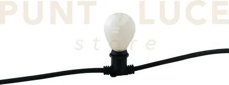 Stringa elettrificata picnic nera 10 luci attacco e14 ip54 con spin...