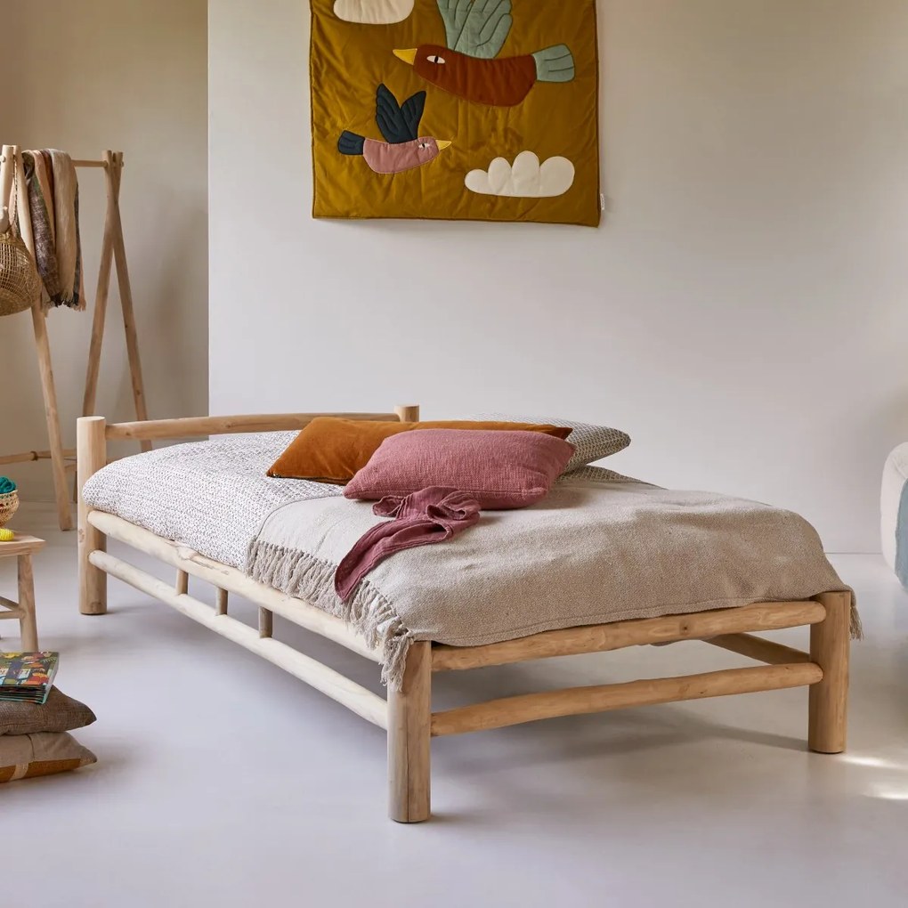 Tikamoon - Letto per bambini Kalif in legno di teak massello 90x190 cm