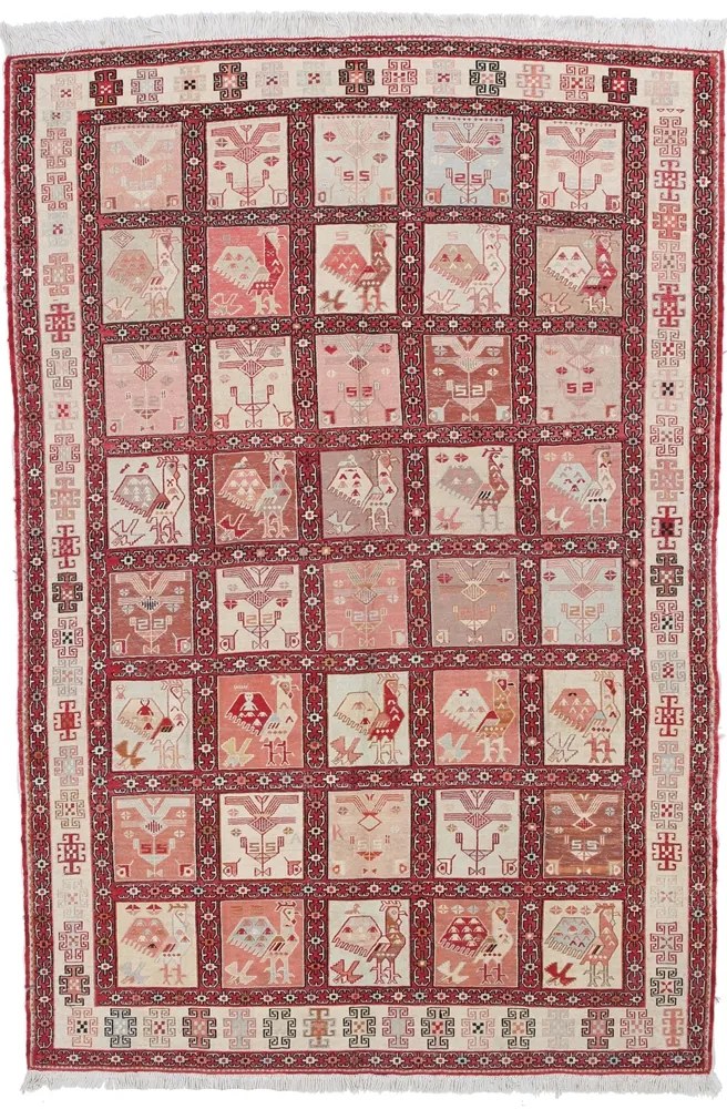 Kilim Tappeto 130 x 200 Beige (Iran) Annodato A Mano