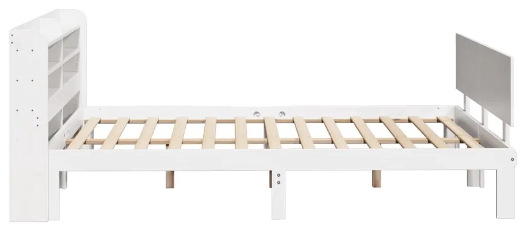 Giroletto con testiera bianco 120x190 cm legno massello di pino