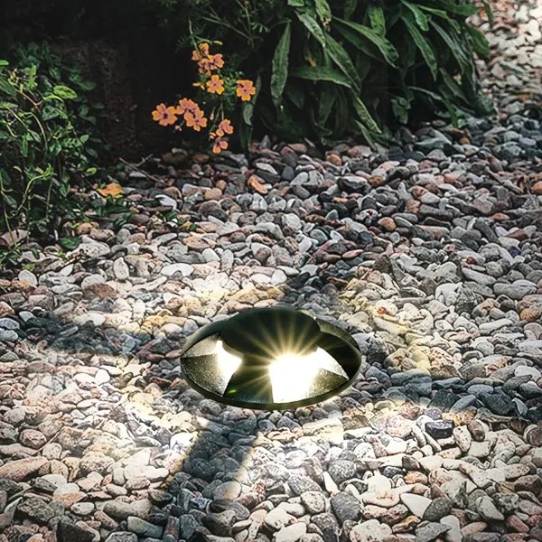 Brilagi - GROUNDRAY Luce LED da esterno incassabile nel terreno, 1W, 230V, nera, IP67