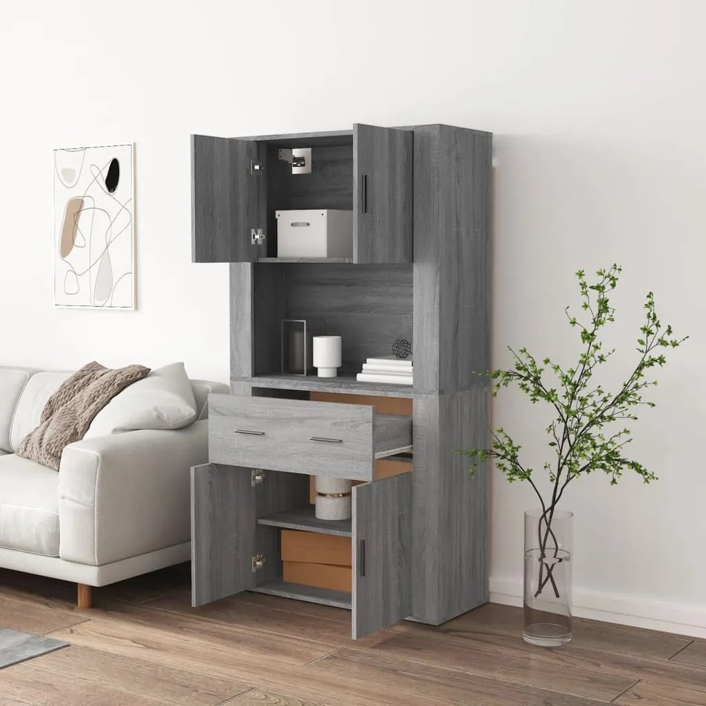 Credenza grigio sonoma in legno multistrato