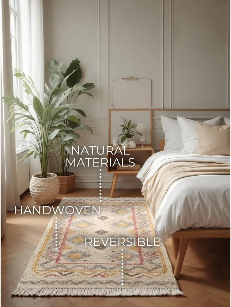 Passatoia color crema in iuta tessuta a mano 80x200 cm Roya Imani – Elle Decoration