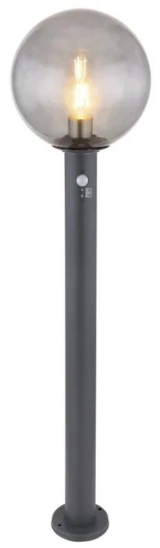 Lampione da giardino con sensore di movimento, Ossy H 100 cm, grigio, IP44 GLOBO