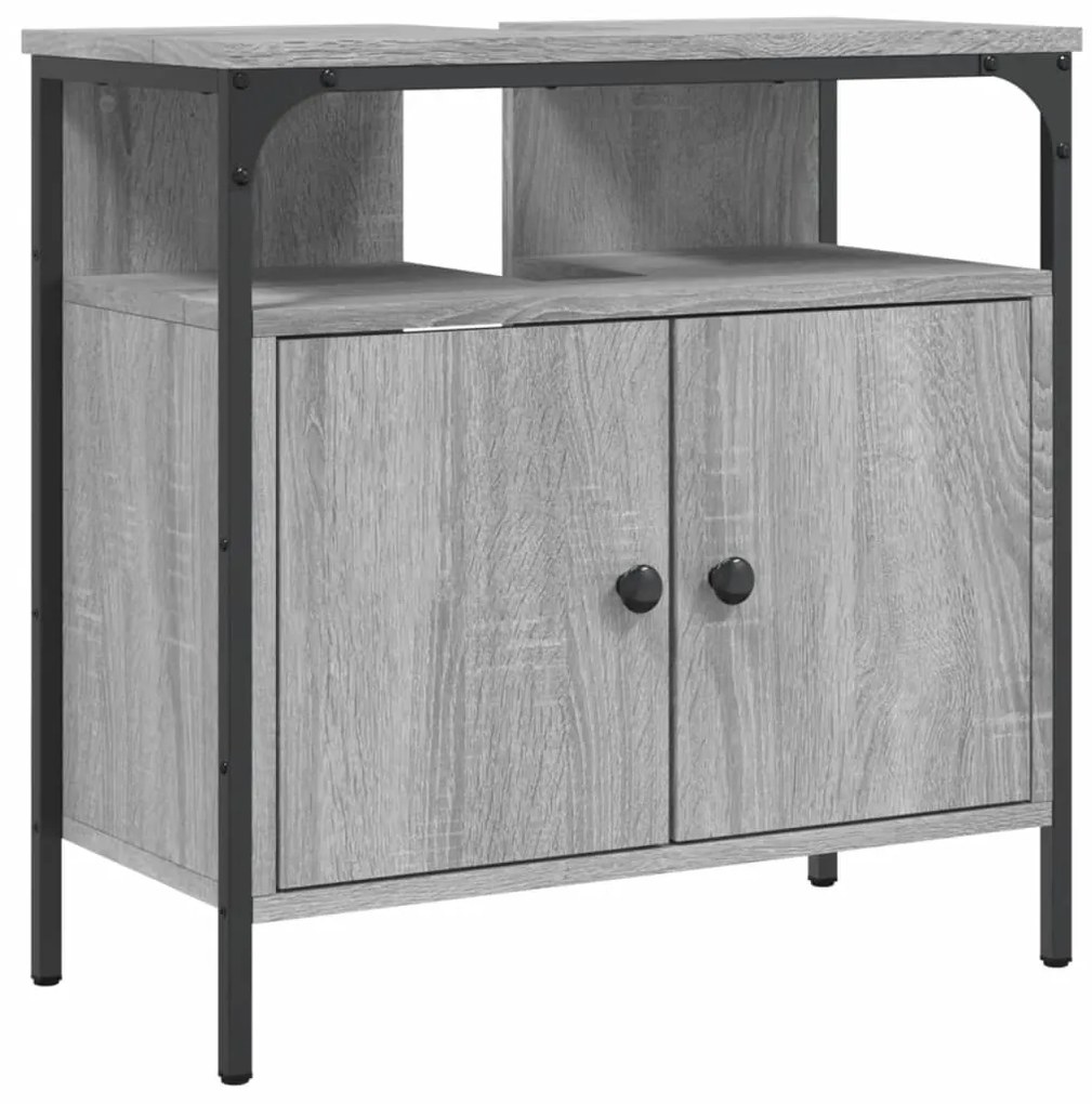 Mobile lavabo bagno grigio sonoma 60x30x60 cm legno multistrato