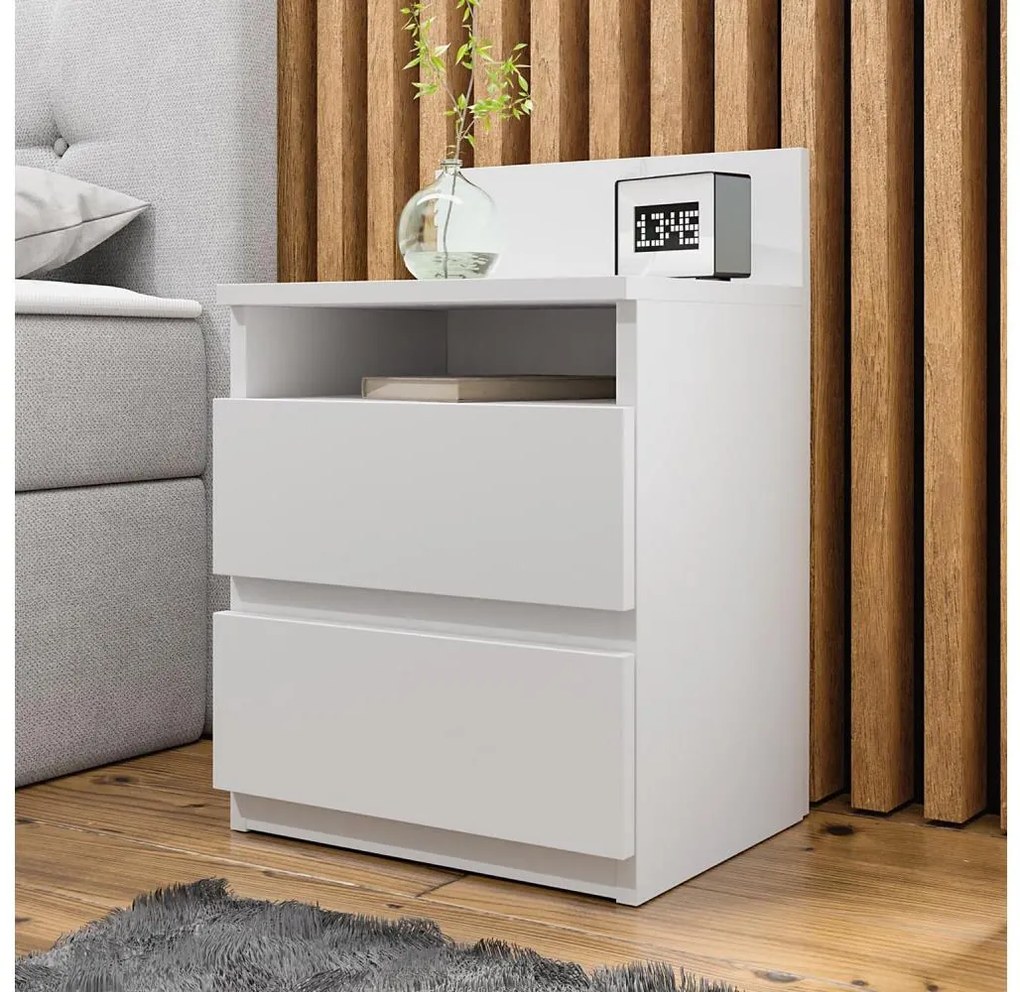 Comodino MALWA 59x40 cm bianco