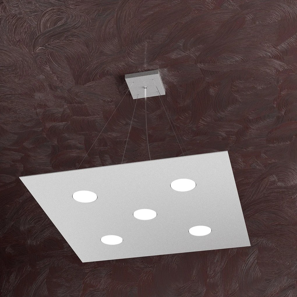 Lampadario Moderno Area Metallo Grigio 5 Luci Gx53