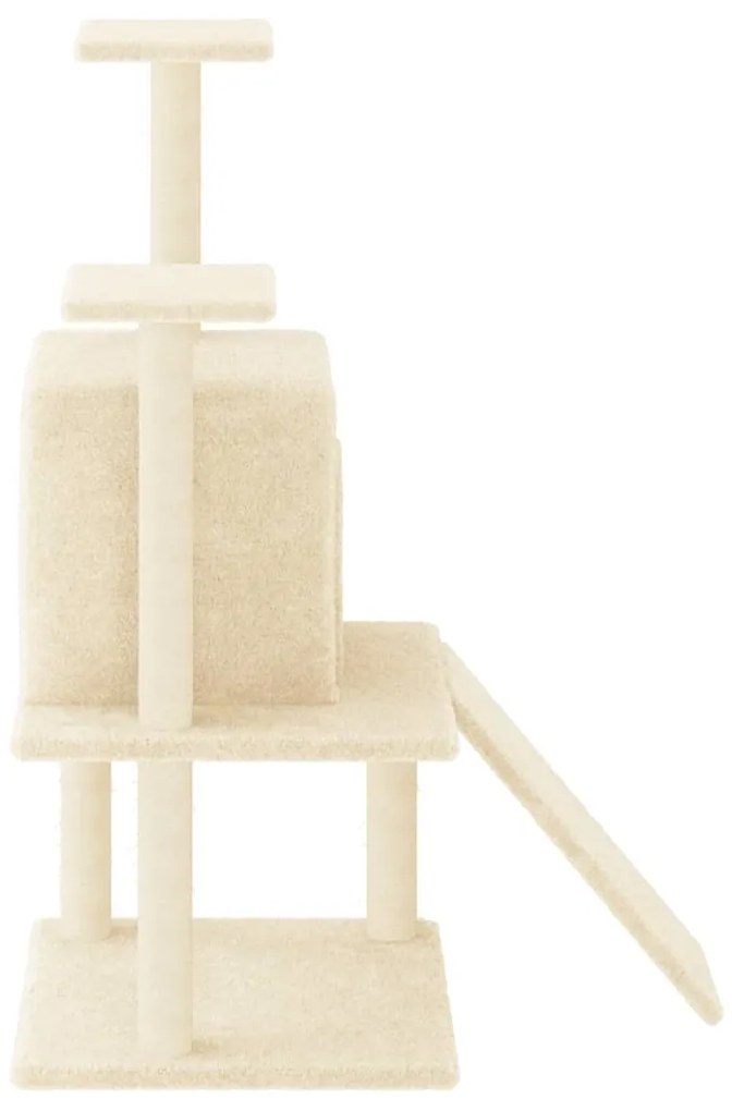 Albero per gatti con tiragraffi in sisal crema 110 cm