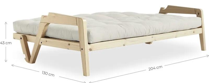 Divano letto in velluto a coste beige 204 cm Grab - Karup Design