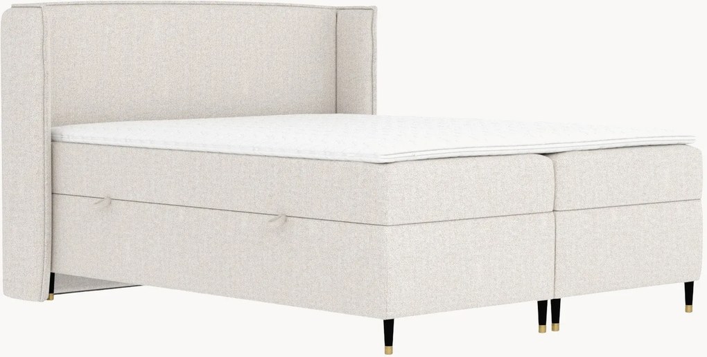 Letto boxspring fatto a mano con contenitore Segni, H4