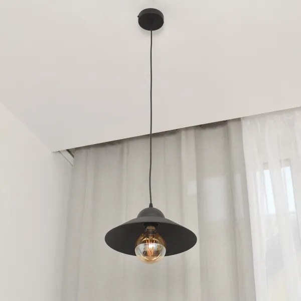 Lampadario a sospensione con filo SORAPIS 1xE27/15W/230V nero