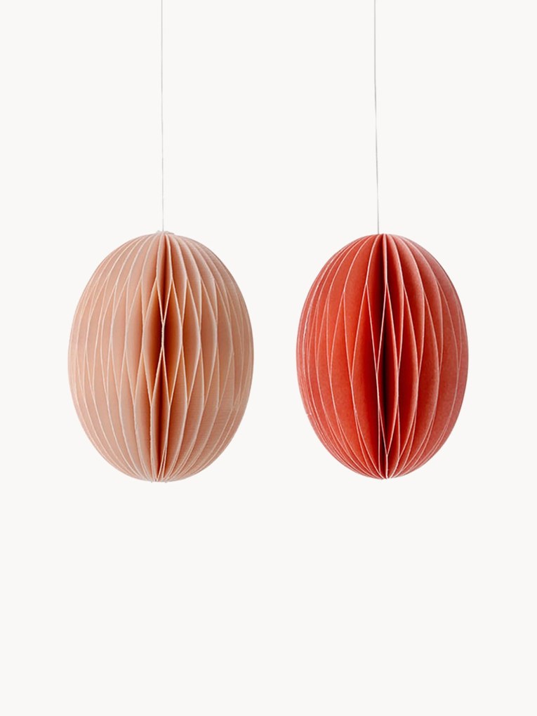Set di 2 ciondoli decorativi pasquali fatti a mano Honeycomb