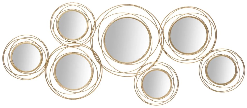 Specchio Rotondo in Metallo Dorato cm 124,5x4x53,5