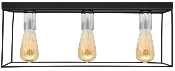 Plafoniera FINN 3xE27/15W/230V nero/cromo