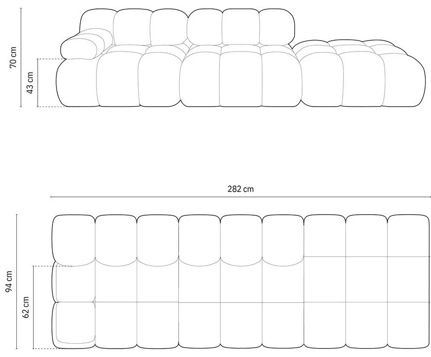 Divano componibile beige con rivestimento in bouclé 288 cm Bellis – Micadoni