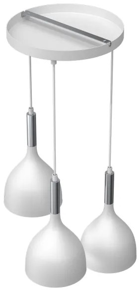 Lampadario a sospensione con filo NOAK 3xE27/15W/230V bianco/cromo