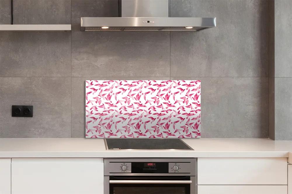 Rivestimento parete cucina Uccelli rosa 100x50 cm