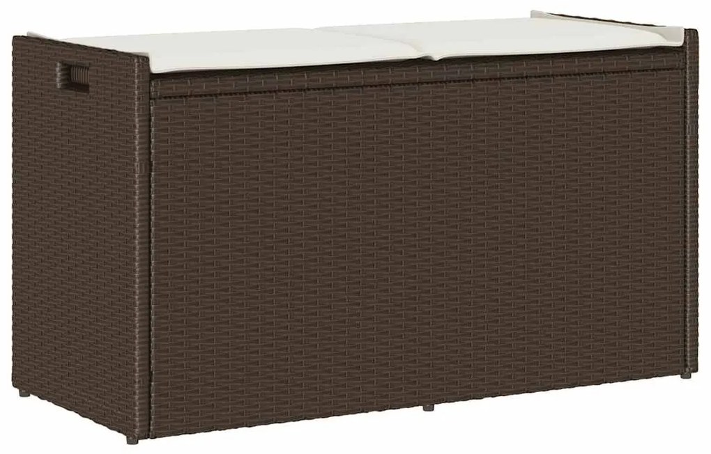 Cassapanca Da Esterno Con Cuscino Marrone 100 Cm İn Polyrattan /