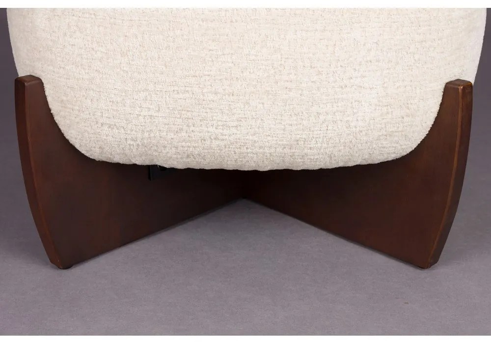 Poggiapiedi beige con rivestimento in bouclé Emilius – Dutchbone