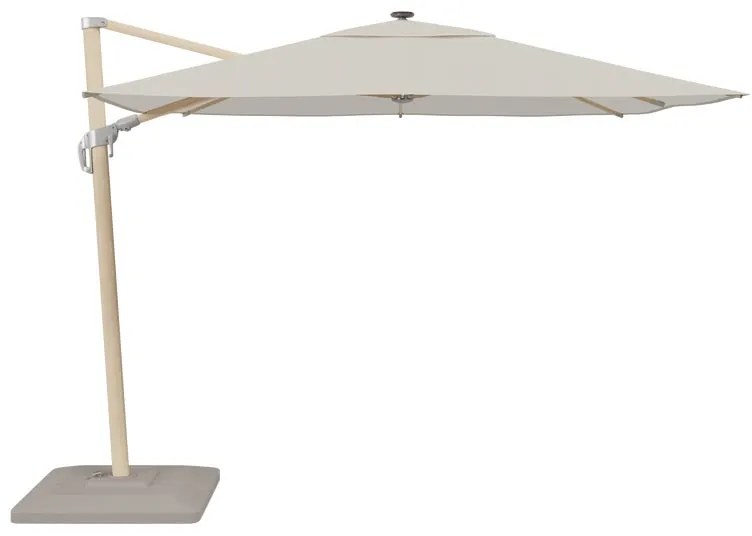 Ombrellone decentrato marrone SONORA II NATERIAL L 288 x 288 cm con telo bianco