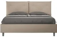 Letto matrimoniale con rete imbottito 160x200 similpelle tortora Appia