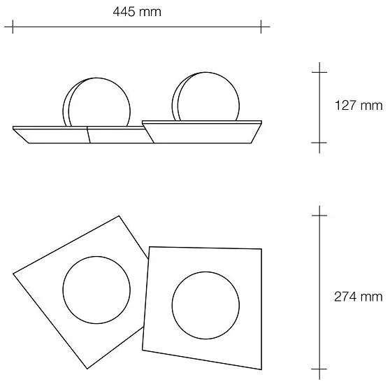 CICLADI Soffitto 2 Luci Sforzin Lampade in gesso