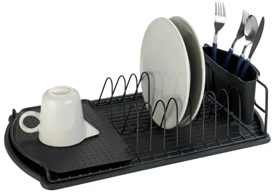 WENKO 54767100 - Scolapiatti BASIC 47,5x26,5 cm nero