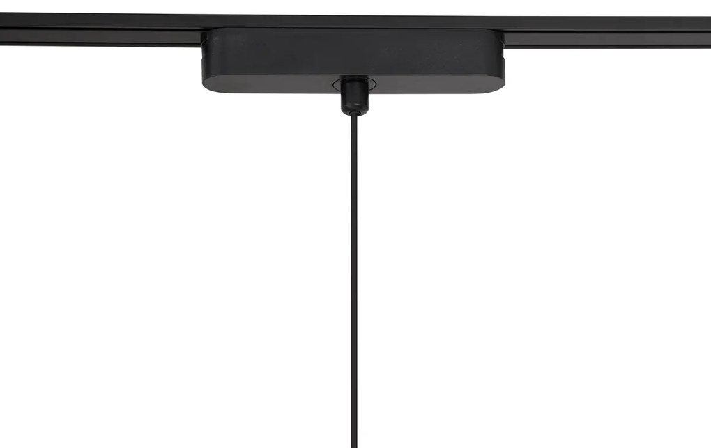 Sistema di illuminazione su binario moderno con 6 faretti a sospensione neri monofase - Magnetic Lance