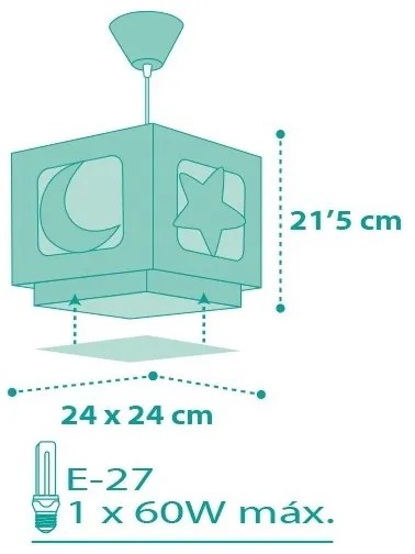 Dalber D-63232H - Lampadario per bambini MOONLIGHT 1xE27/60W/230V