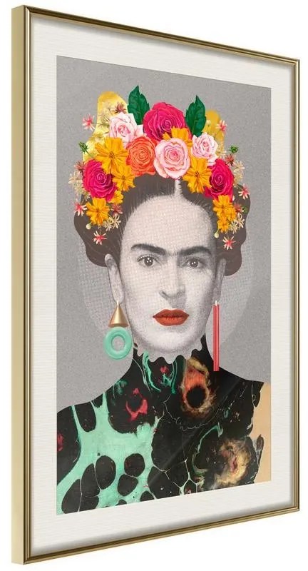 Poster  Charismatic Frida  Cornice Quadri Cornice d'oro con passe-partout, Larghezza x Altezza Home decor 40x60