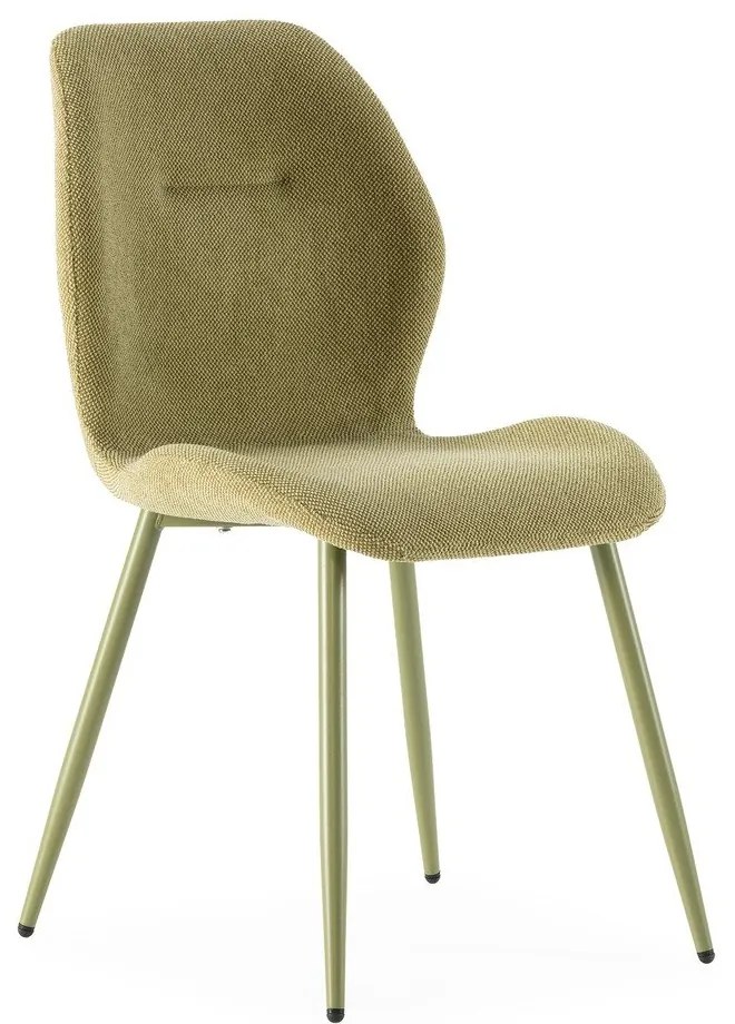 Sedie da pranzo in set verdi in imbottito 4 pz Ansu – Marckeric