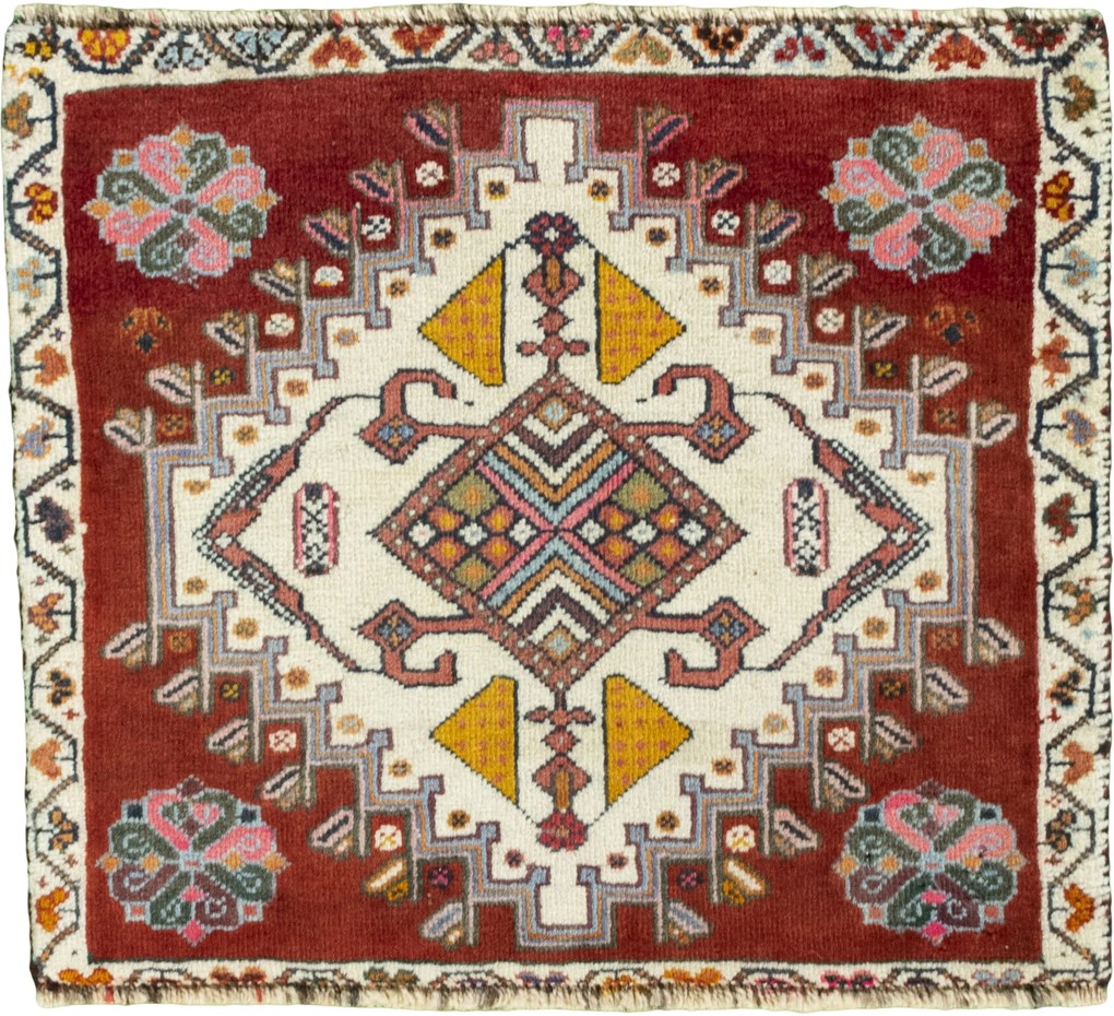 Shiraz Tappeto persiano 50 x 60 Rosso (Iran) Annodato A Mano