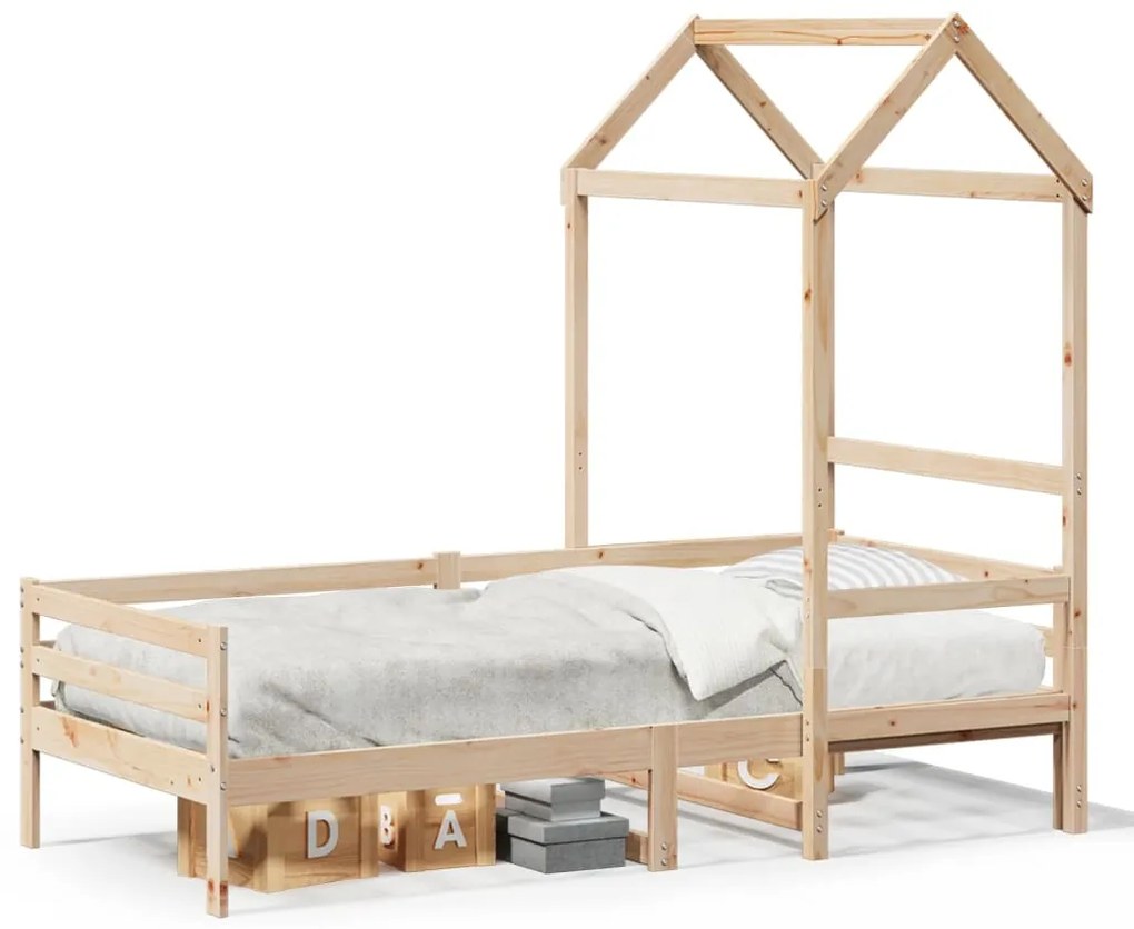 Dormeuse Con Tetto 90x200 Cm İn Legno Massello Di Pino /