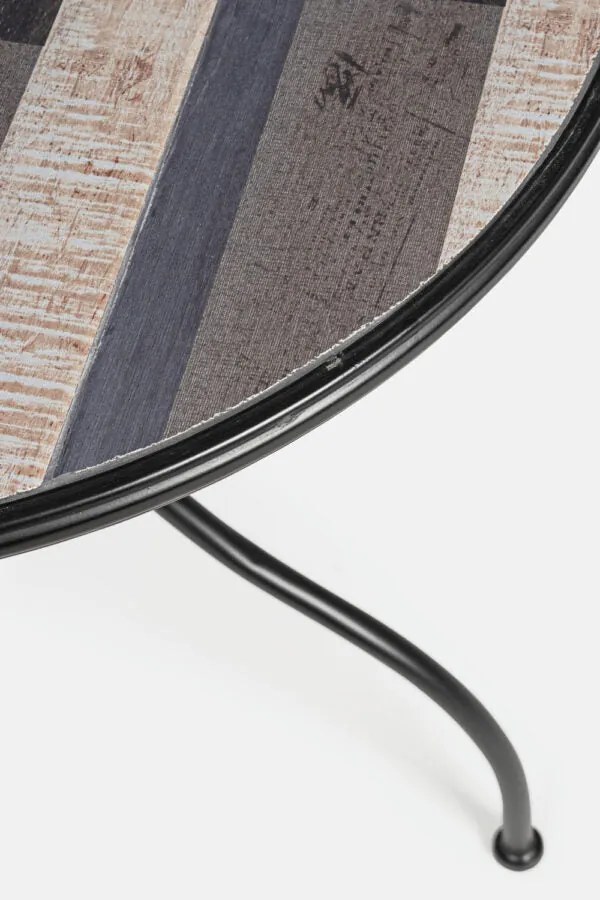 Set Tavolo e Sedie in Ferro e Ceramica Mosaico Houston – 3 Pezzi