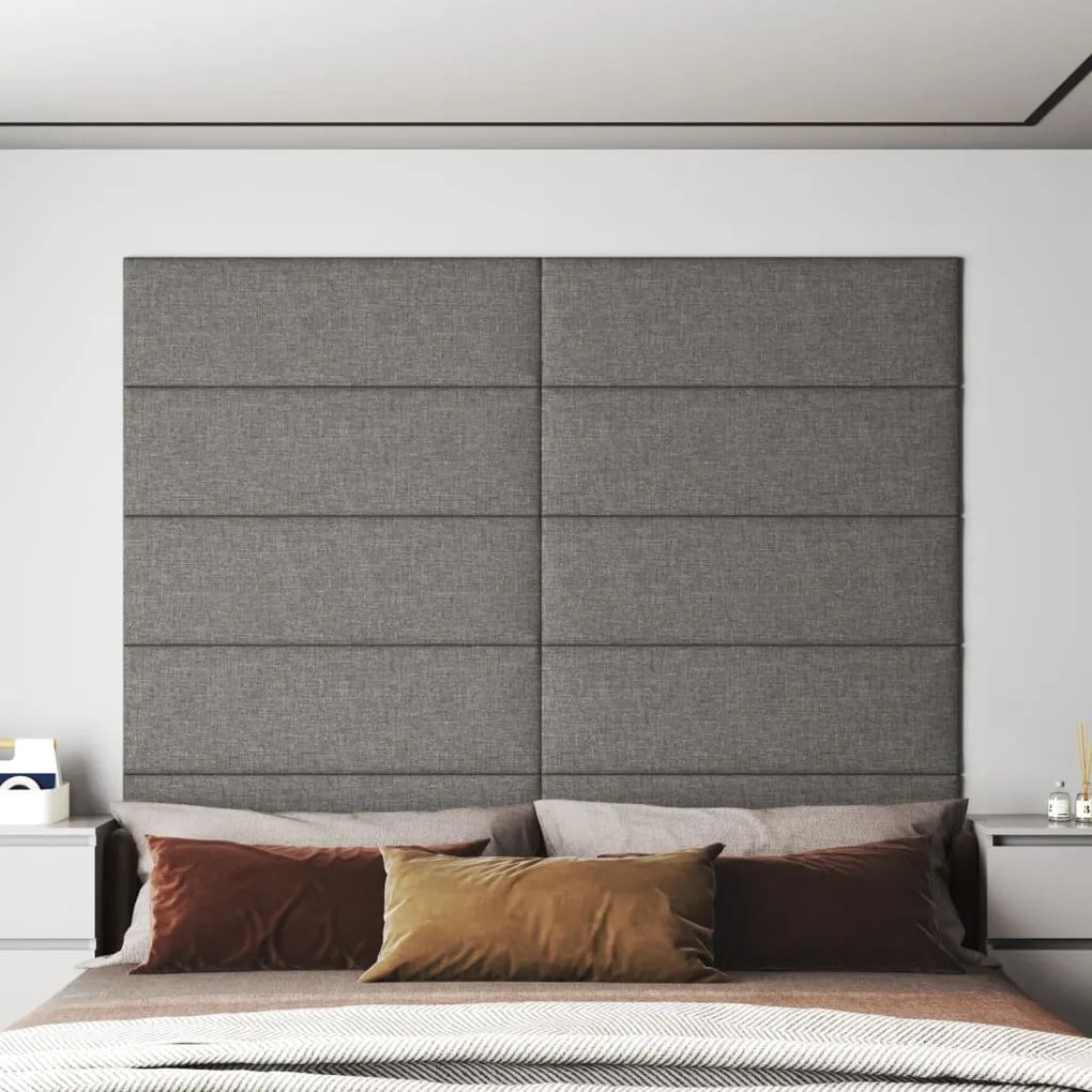 Pannelli Murali 12 Pz Grigio Chiaro 90x30 Cm Tessuto 3,24 M² /