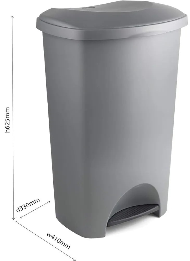 Bidone a pedale in plastica nera 50 l - Addis