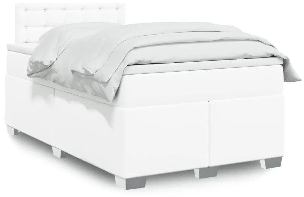 Giroletto A Molle Con Materasso Bianco 120x190 Cm İn Similpelle /