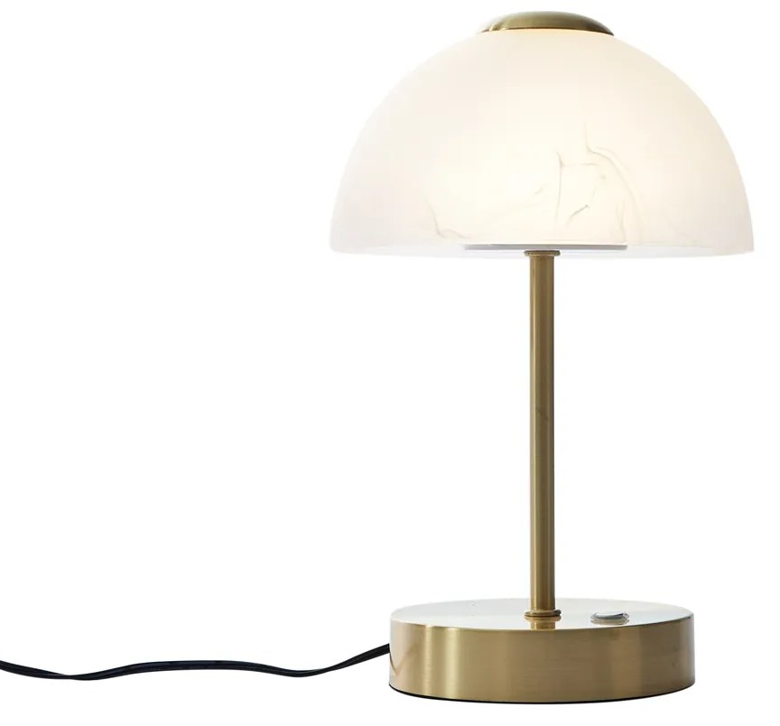 Lampada da tavolo di design oro con vetro opalino e LED dimmerabile - Joya