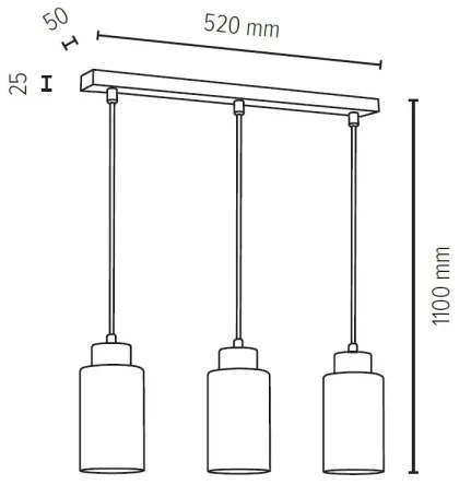 Spot-Light 1720374 - Lampadario a sospensione con filo BOSCO 3xE27/60W/230V