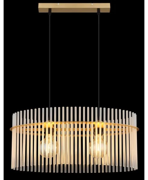 Globo 15698H3M - Lampadario a sospensione con filo GORLEY 2xE27/60W/230V oro