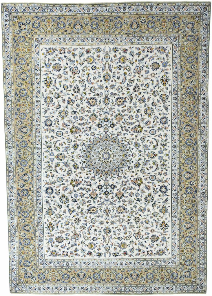 Kashan Tappeto 290 x 420 Beige (Iran) Annodato A Mano