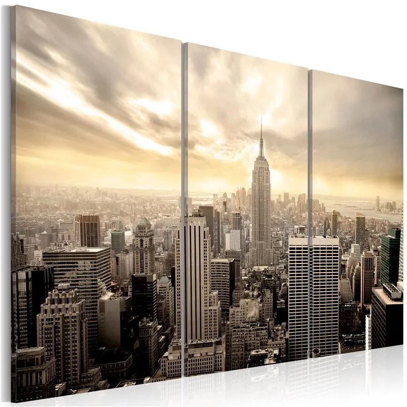 Quadro New York di sera  Colore seppia, Dimensioni e Misure 60x40