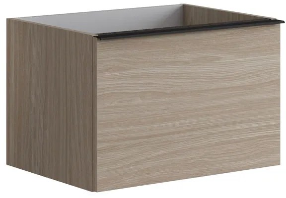 Mobile bagno con lavabo L 80 x H 40 cm olmo rousseau/grigio carbone 1 cassetto per vasca a sinistra Pixel