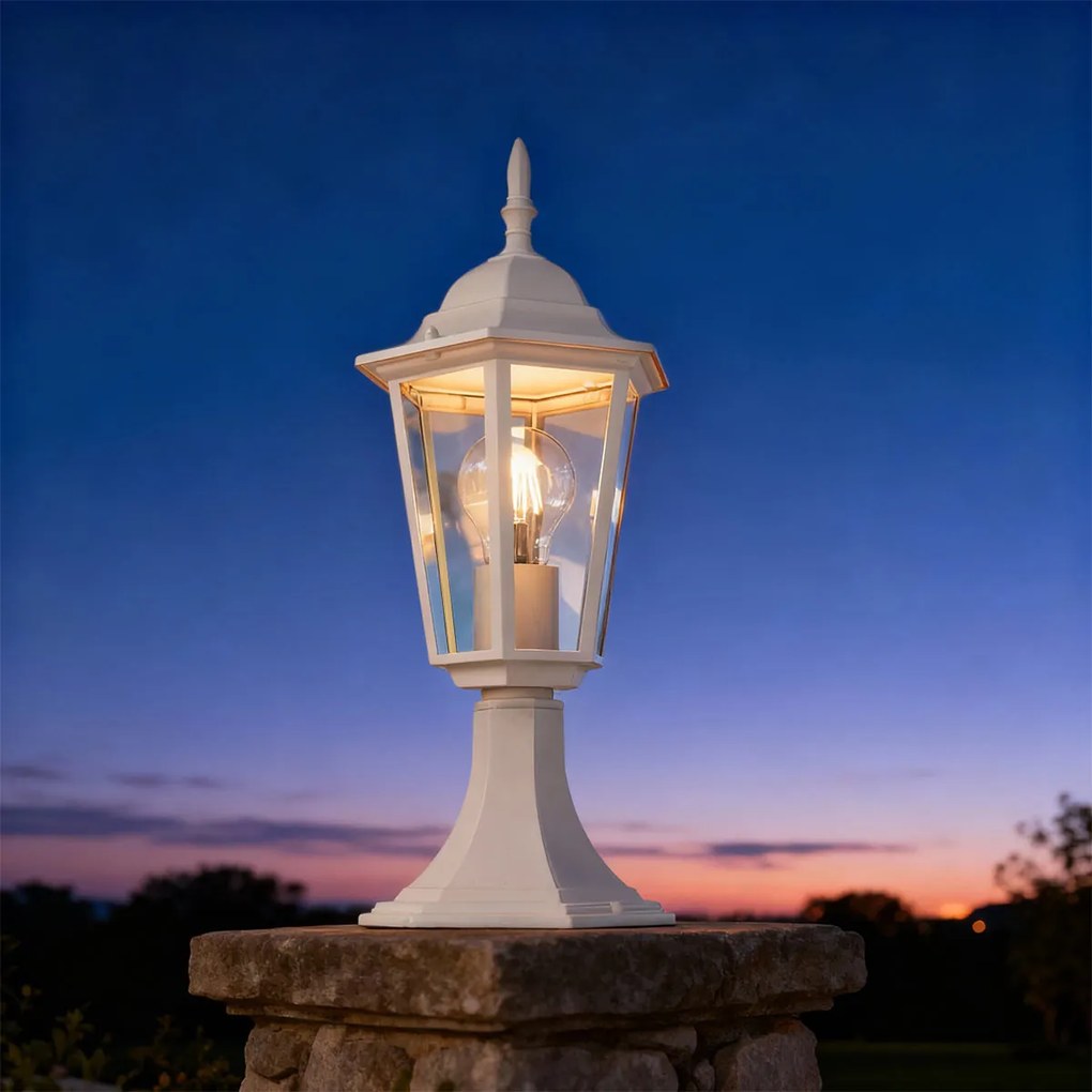 Paletto Lampione Vintage 40cm E27 IP54 Bianco - Serie Tosca